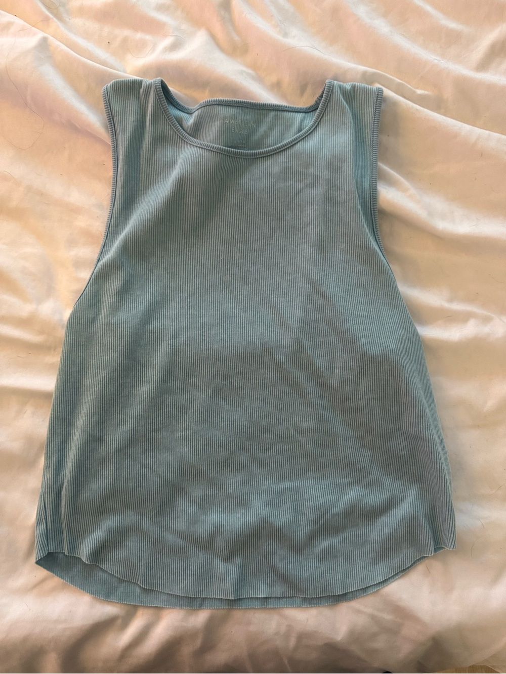 American Eagle Outfitters Ribbed Tank Top - Light Blue